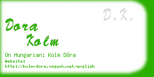 dora kolm business card